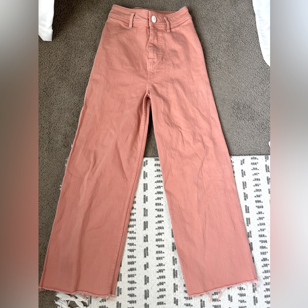 High-Waisted orange Wide-Leg Pants